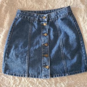 Denim Button-Up Skirt